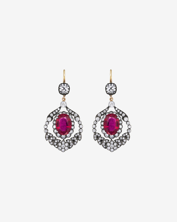 Mindi Mond - Women's Cherry Blossom Chandelier Earrings - (Yellow Gold)