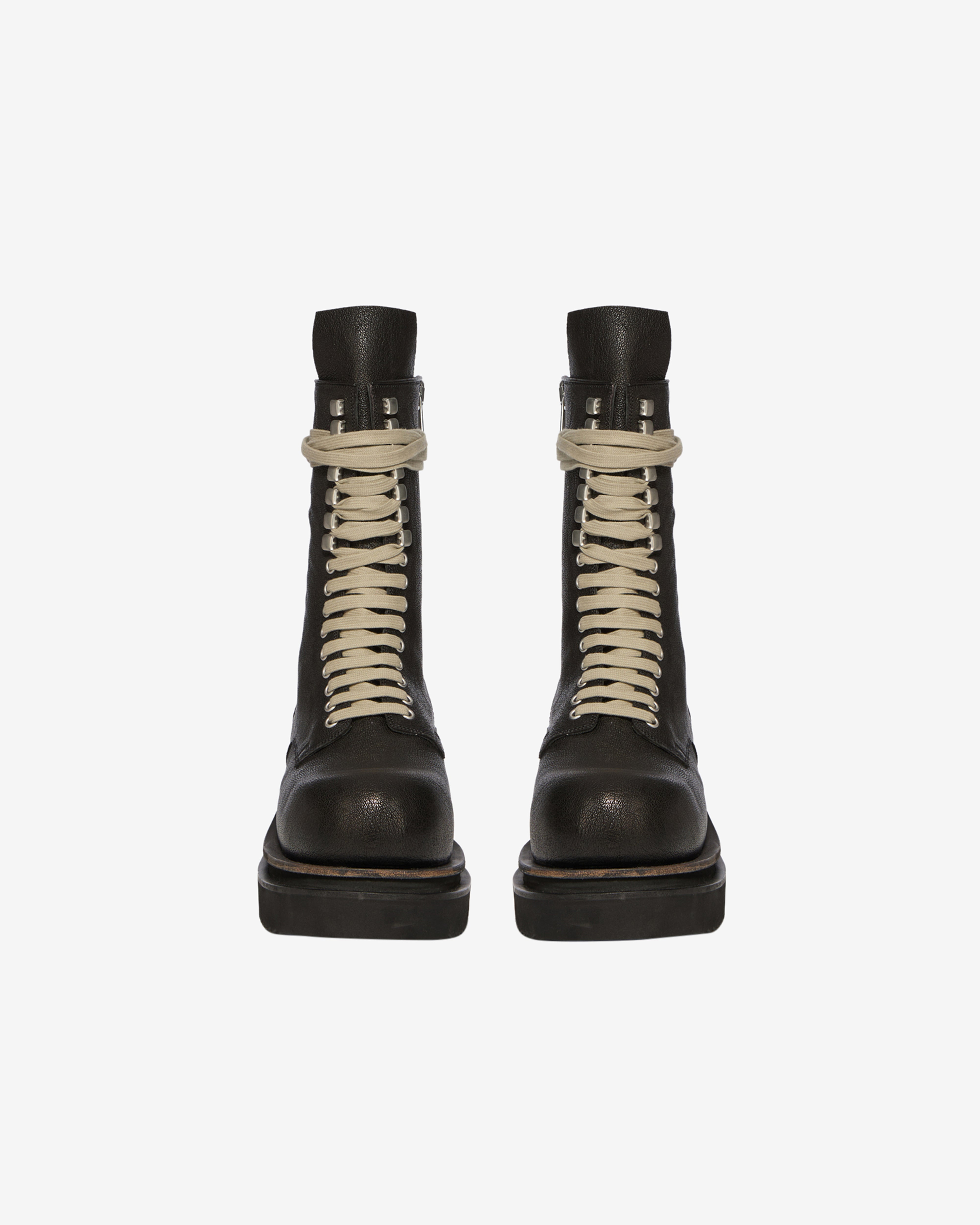 Rick Owens: Men's Laceup Bogun Boots (Black) | DSMNY E-SHOP