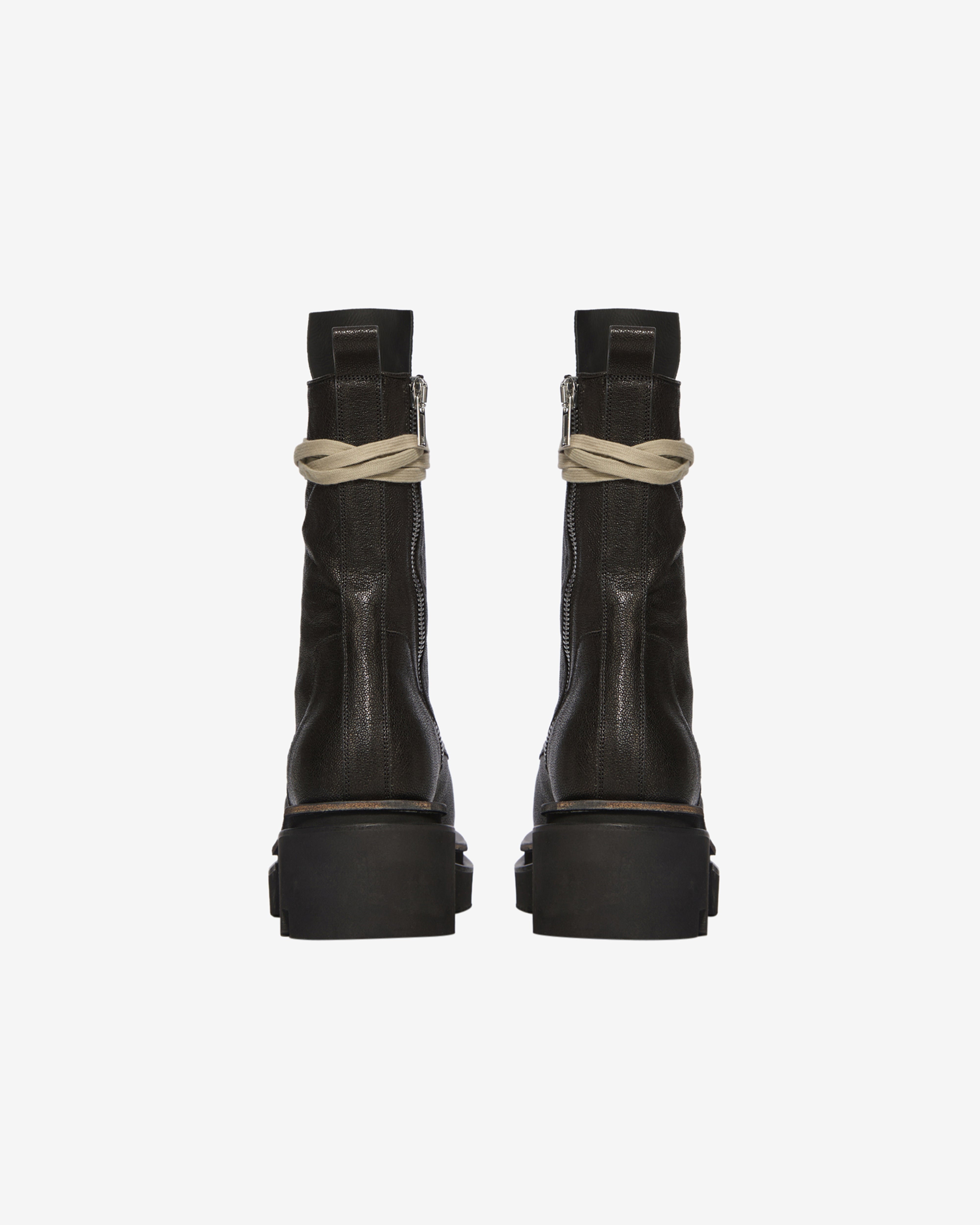 Rick Owens: Men's Laceup Bogun Boots (Black) | DSMNY E-SHOP