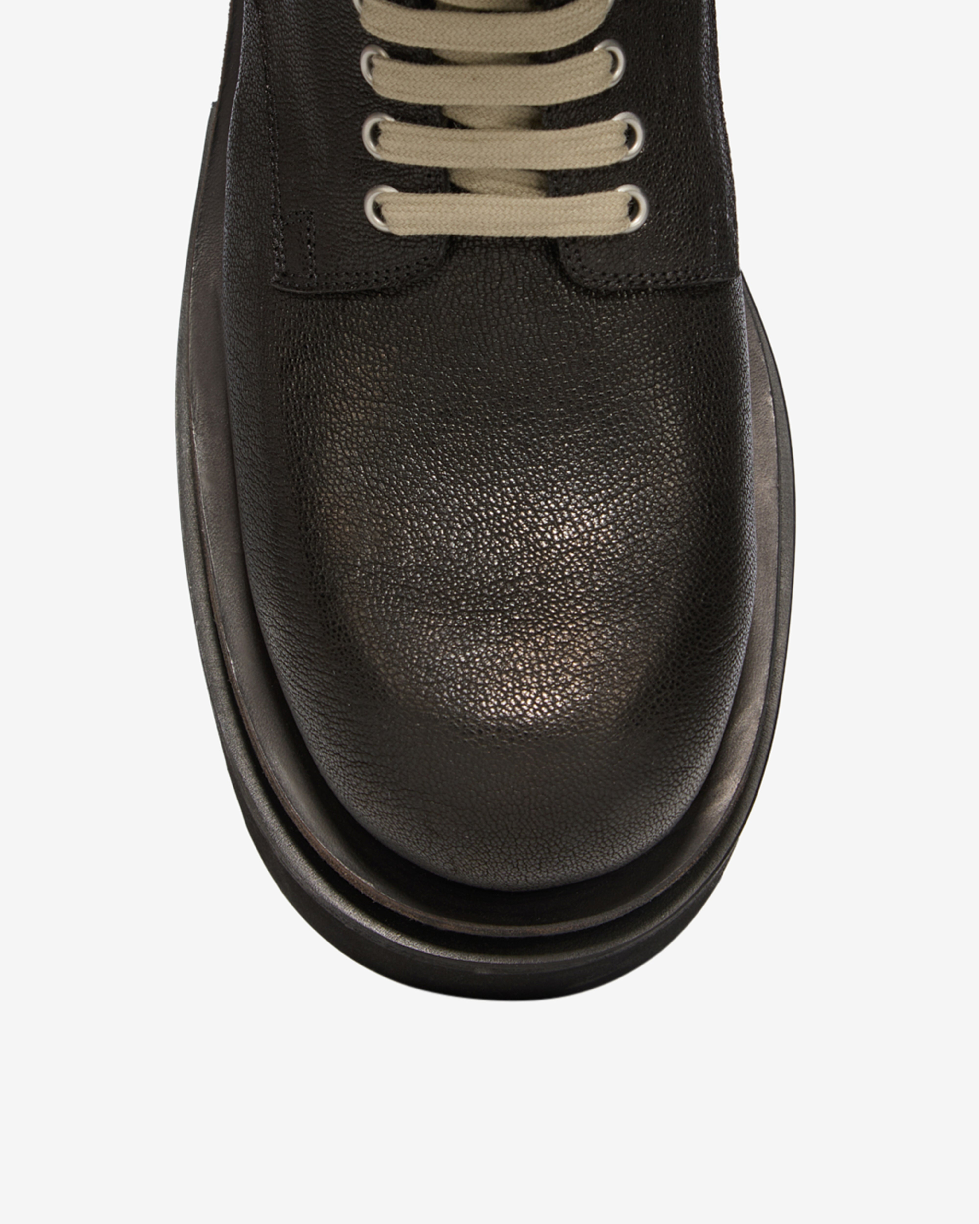 Rick Owens: Men's Laceup Bogun Boots (Black) | DSMNY E-SHOP