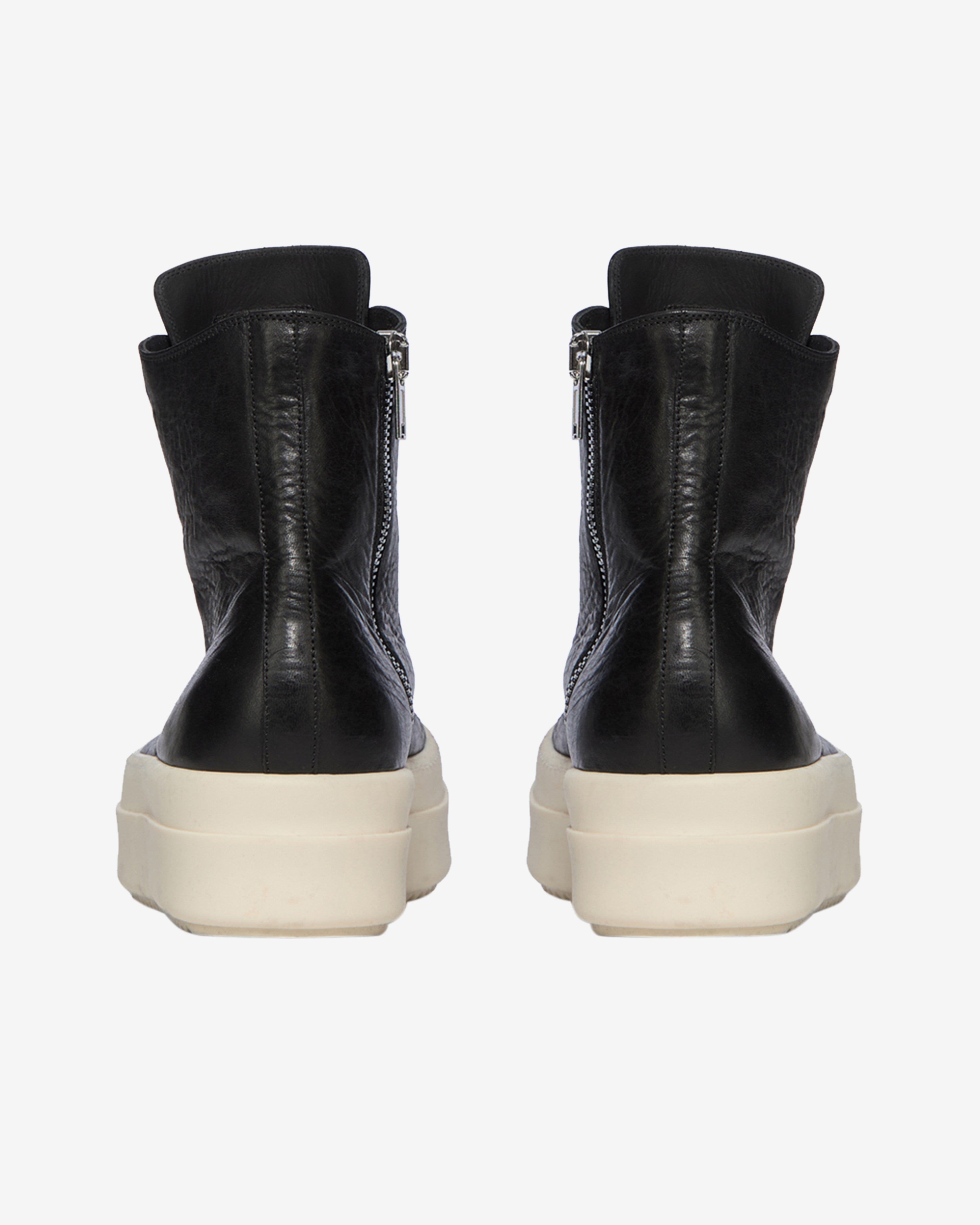 Rick Owens: Men's Mega Bumper Sneakers (Black/Milk) | DSMNY E-SHOP