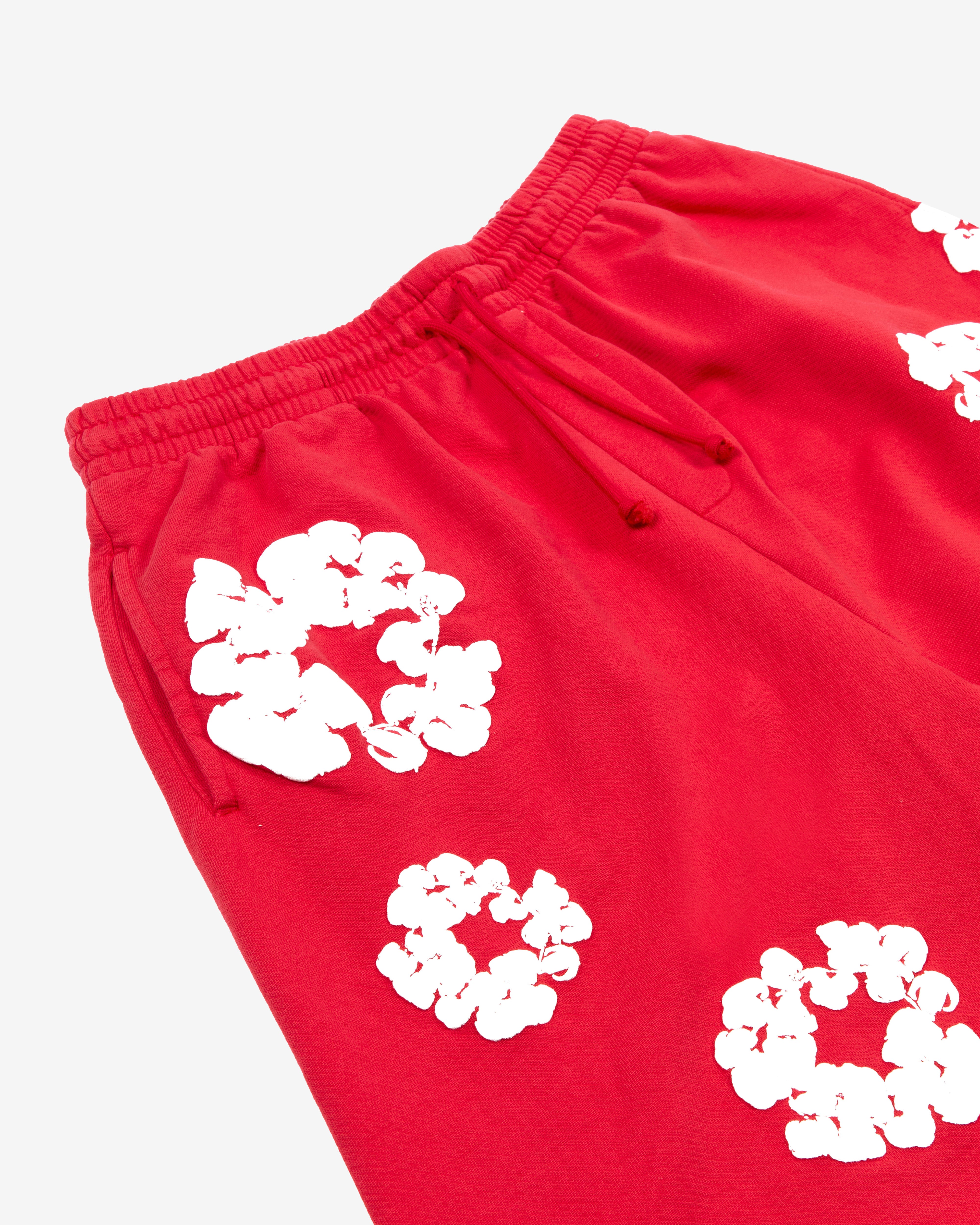 Denim Tears: Cotton Wreath Shorts (Red) | DSMNY E-SHOP