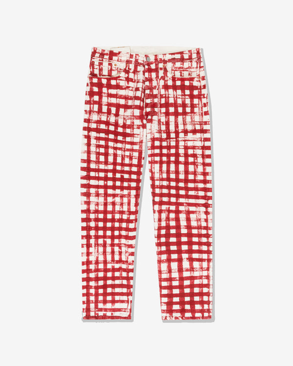 Denim Tears - Men's Hand Painted Picnic Plaid 501 Jeans - (Red)