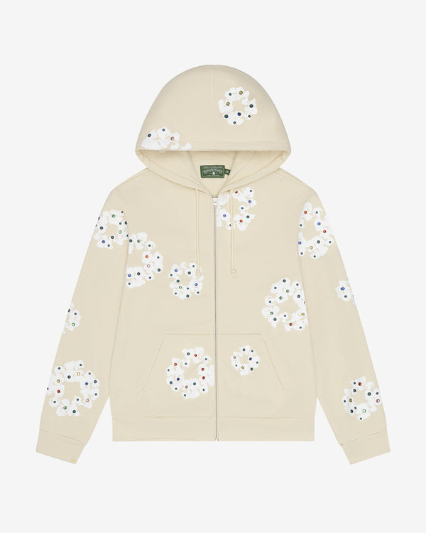 Denim Tears - Men's Rhinestone Wreath Hoodie - (Oatmeal)