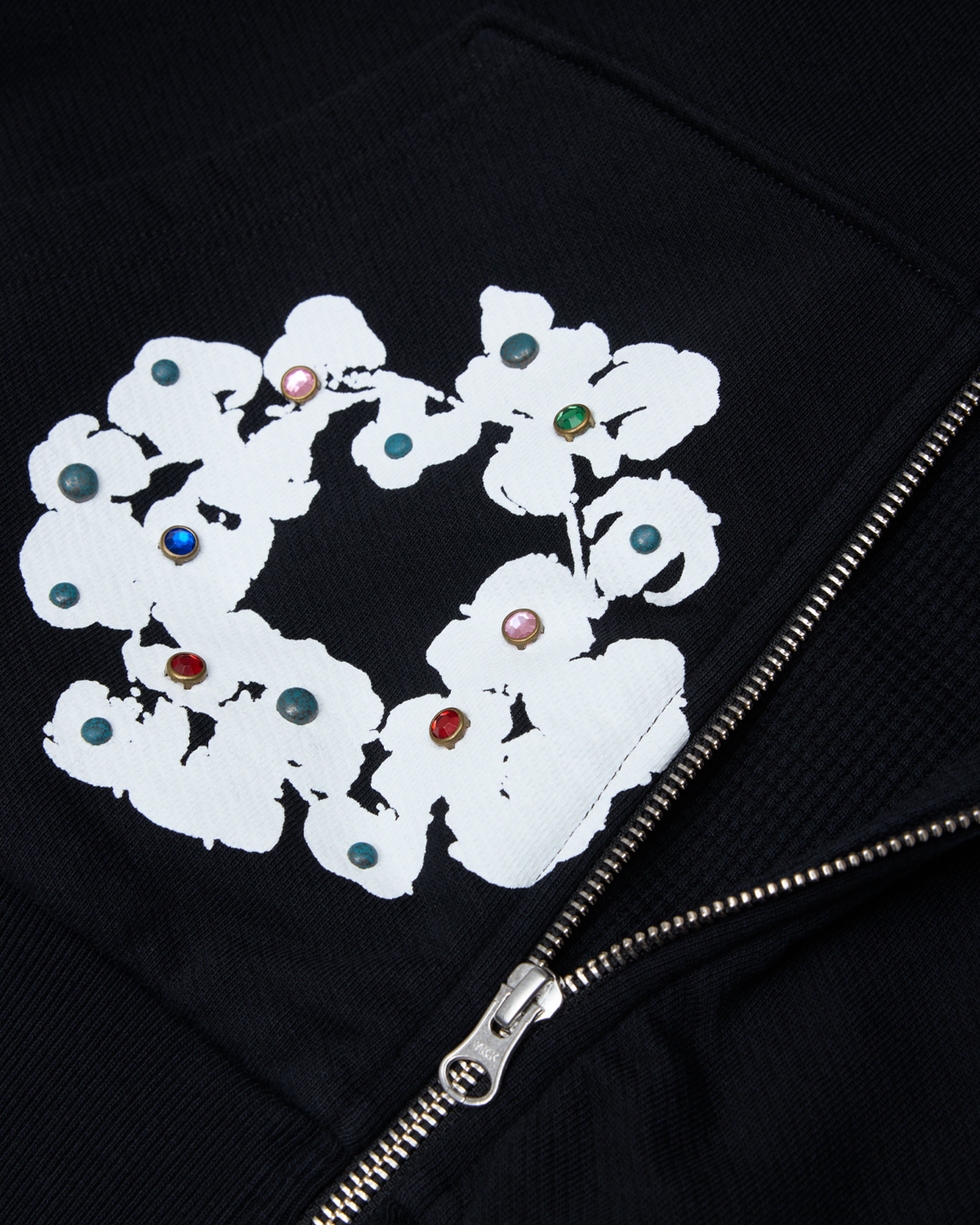 DENIMTEARS ブラック パーカー. M Mono Cotton Wreath Zip Hoodie Black – DENIM TEARS