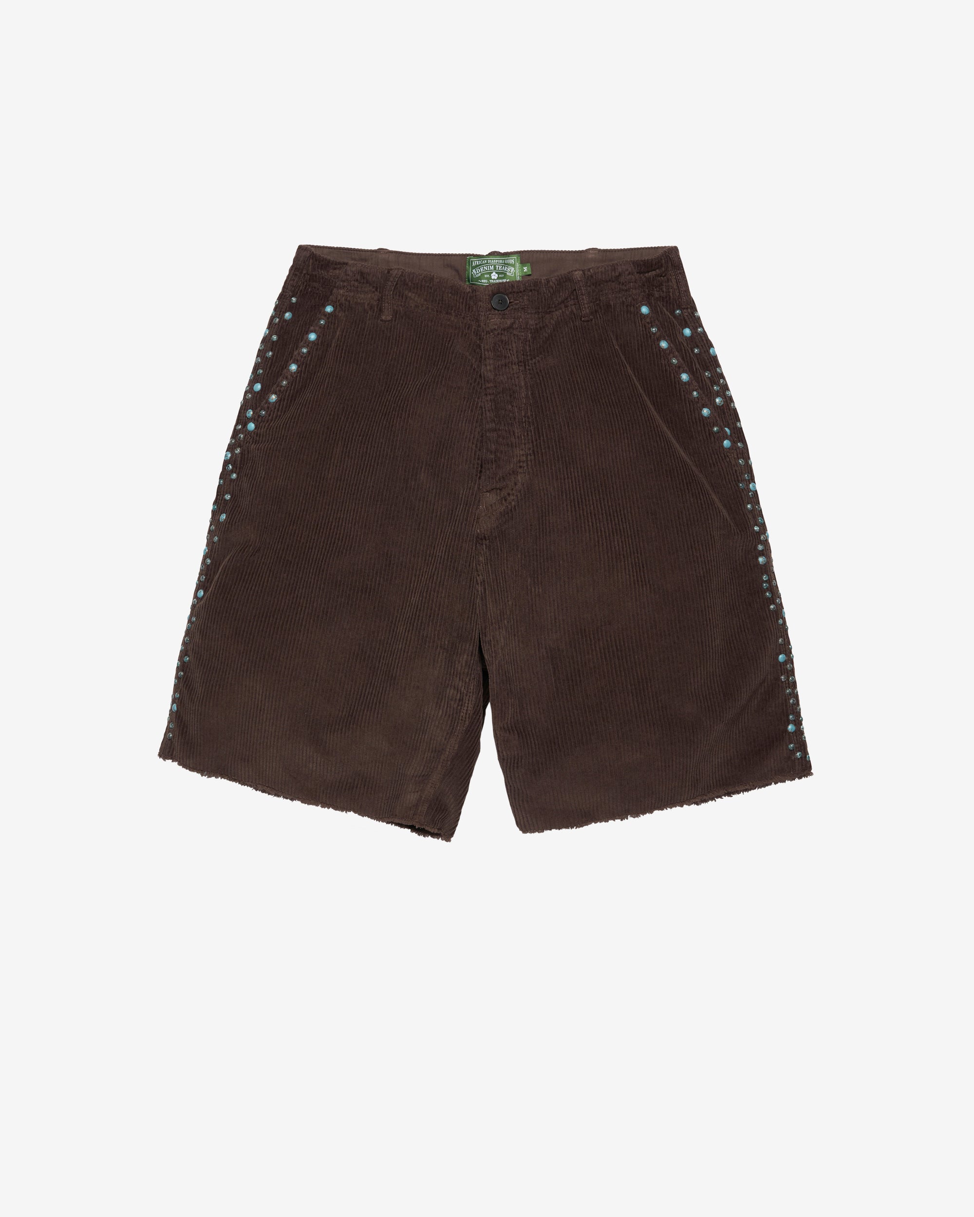 Denim Tears - Men's Peace Corduroy Shorts - (Brown) view 1, Click to Zoom in