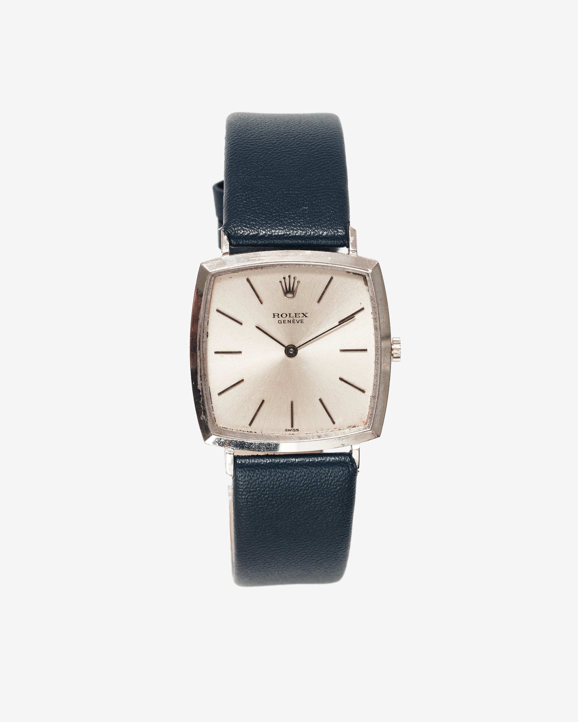 Classic 55 - Rolex Vintage 18k White Gold Cushion Pre Cellini - (White Gold) view 1, Click to Zoom in