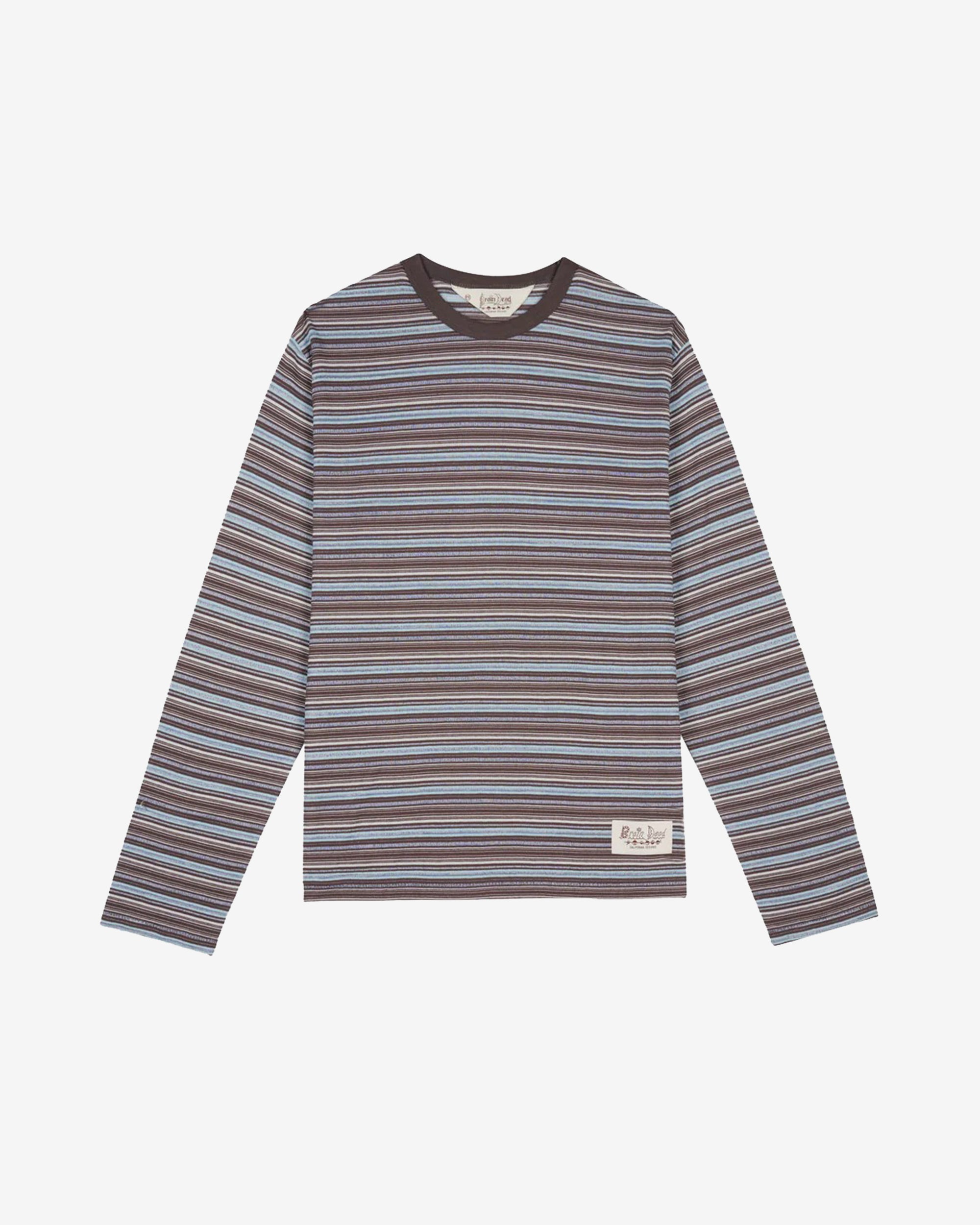 Brain Dead - Men's Romy Stripe Long Sleeve T-Shirt - (Brown) view 1, Click to Zoom in