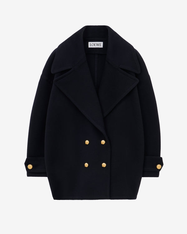 Loewe - Women's Pebble Peacoat In Wool Blend - (Midnight Blue)