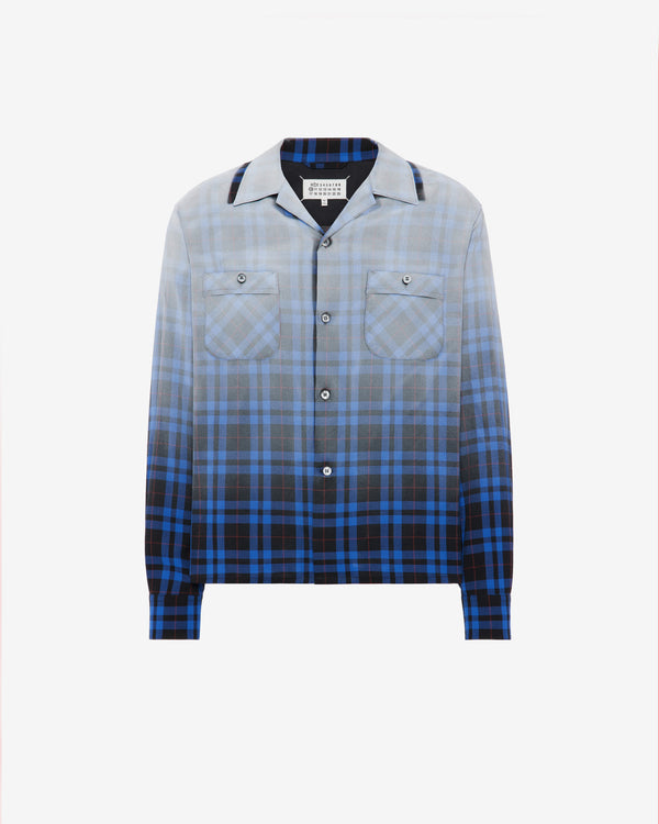 Maison Margiela - Men's Long Sleeved Shirt - (Blue Tartan)