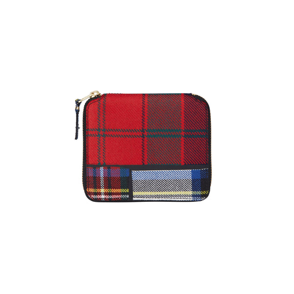 CDG Wallet - Tartan Patchwork Red Full Zip Around Wallet - (Red SA2100TP)