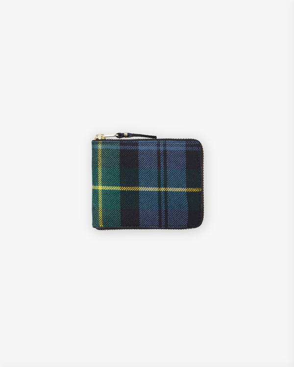 CDG Wallet - Tartan Patchwork Full Zip Around Wallet - (Green SA7100TP)