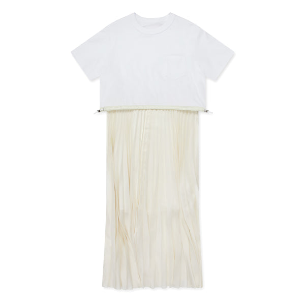 sacai - Women's Cotton Jersey x Satin Dress - (White)