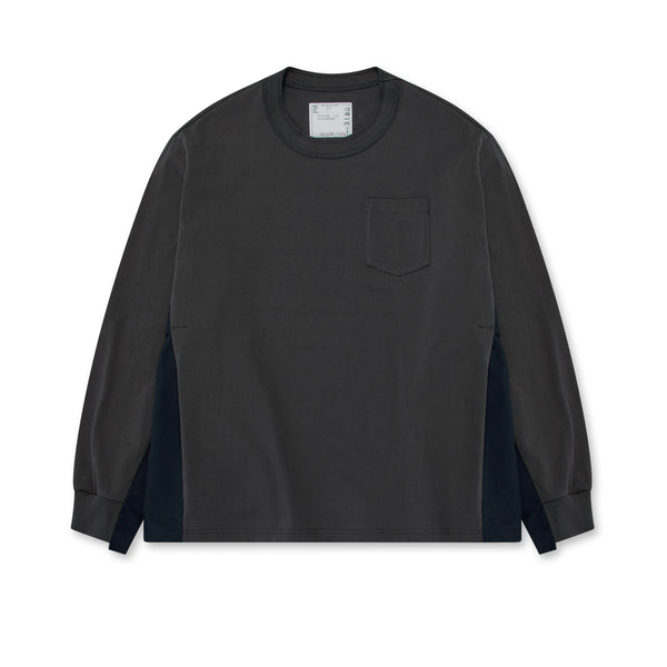 Sacai - Men's Cotton Jersey L/S T-Shirt - (Charcoal)