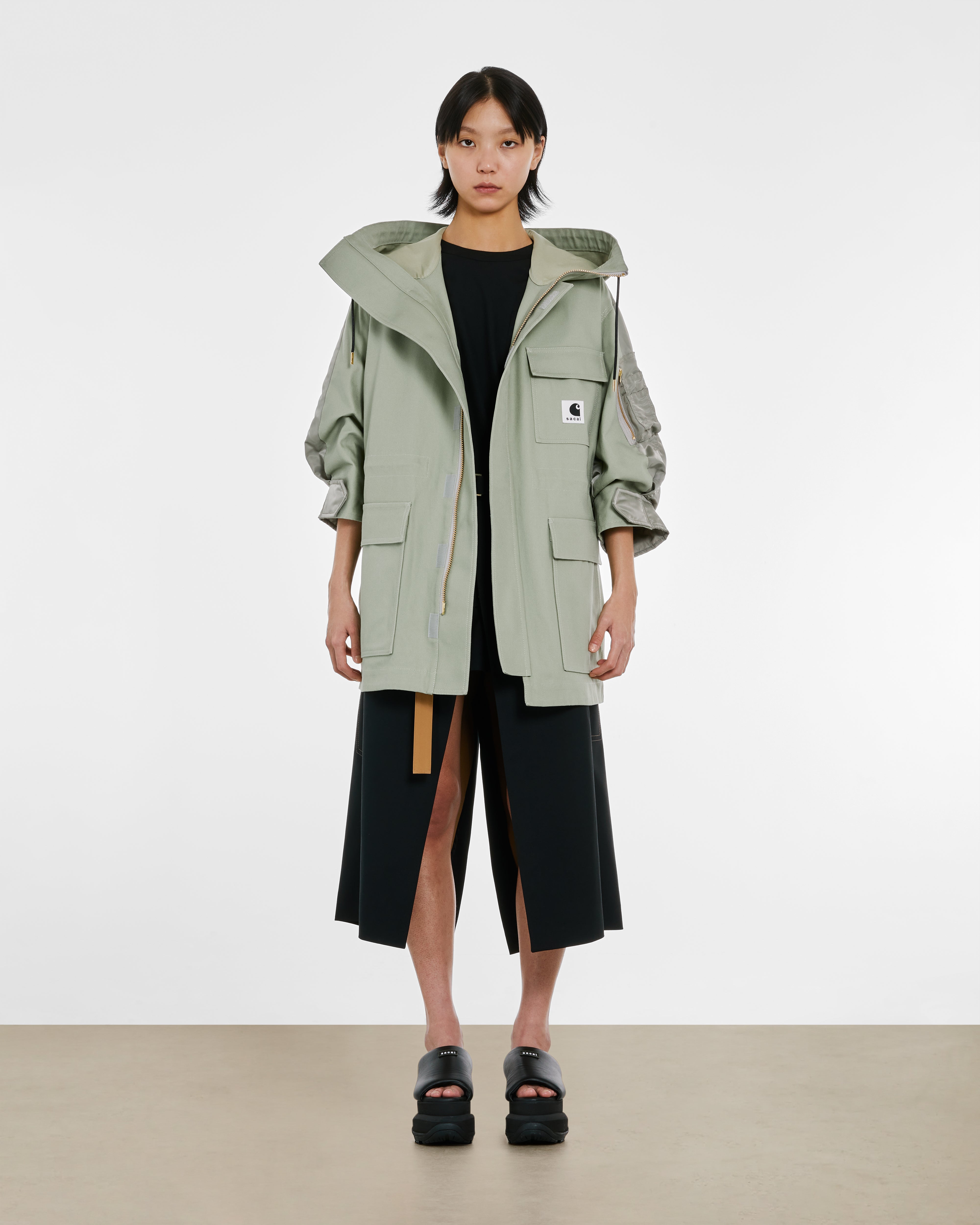 sacai - Women's Carhartt WIP Duck x Nylon Twill Coat - (Khaki 