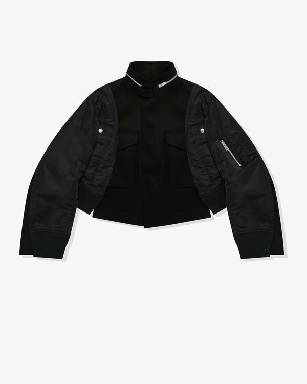 Sacai - Women's Cropped Funnel Neck Jacket - (Black)