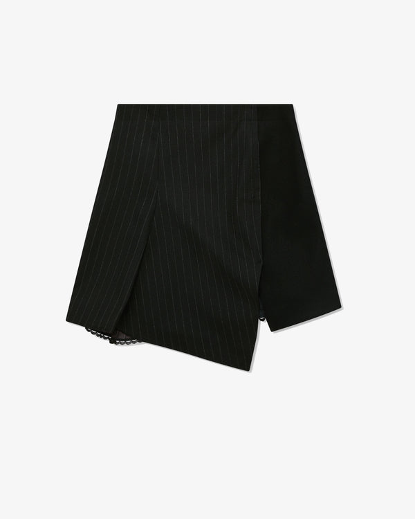 Sacai - Women's Pinstripe Asymmetric Skirt - (Black)