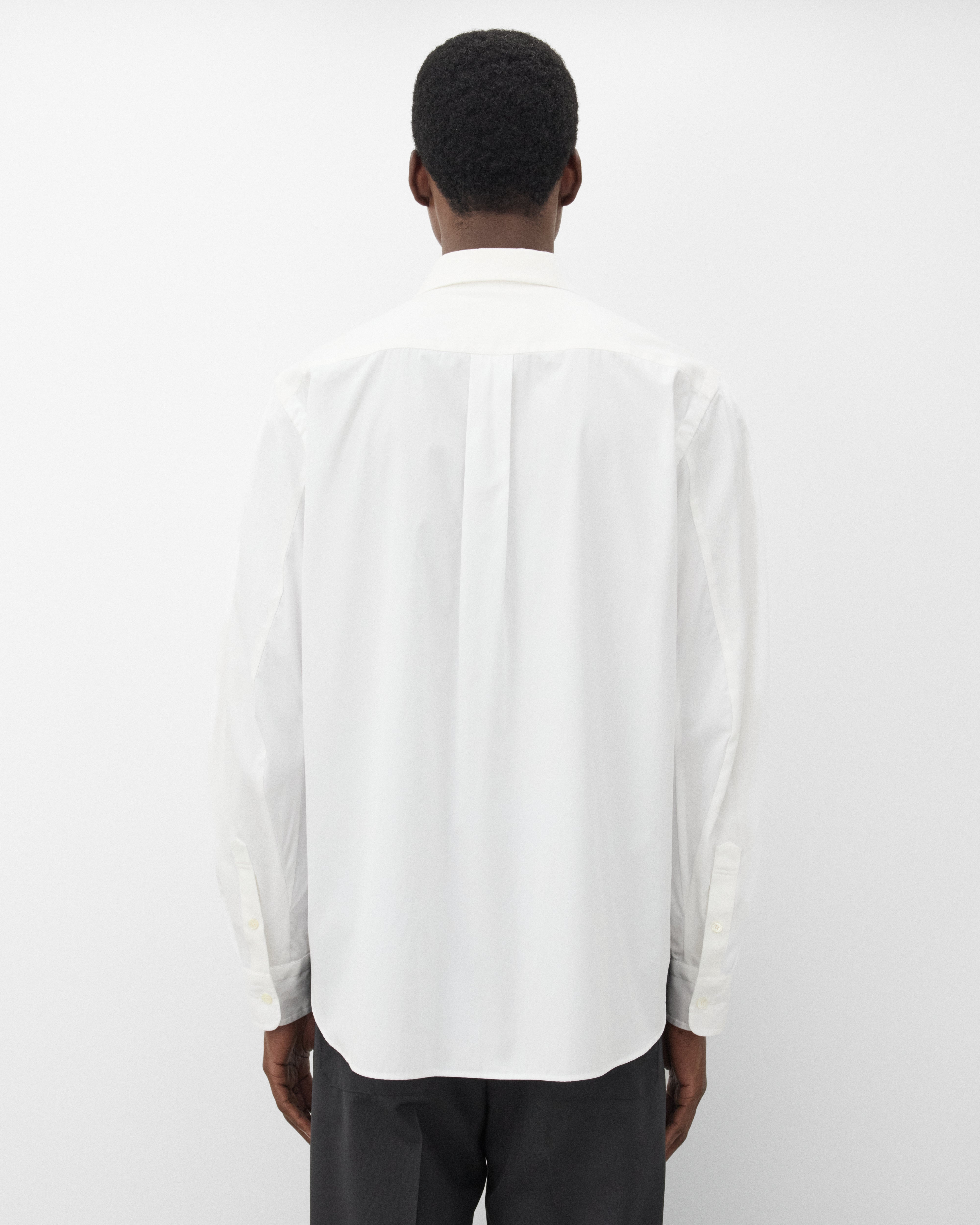 sacai: Men's Poplin Shirt (White) | DSMNY E-SHOP