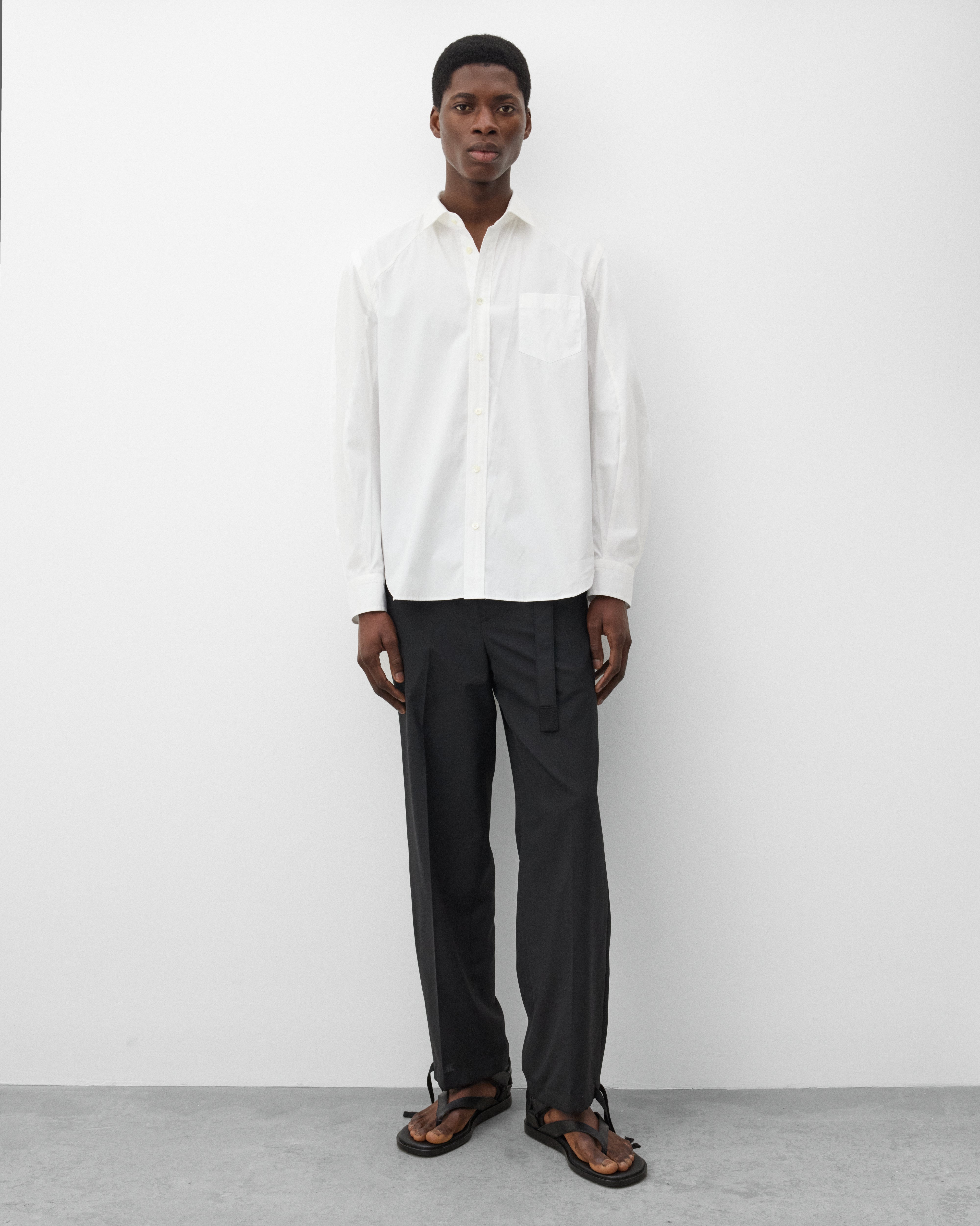 sacai: Men's Poplin Shirt (White) | DSMNY E-SHOP