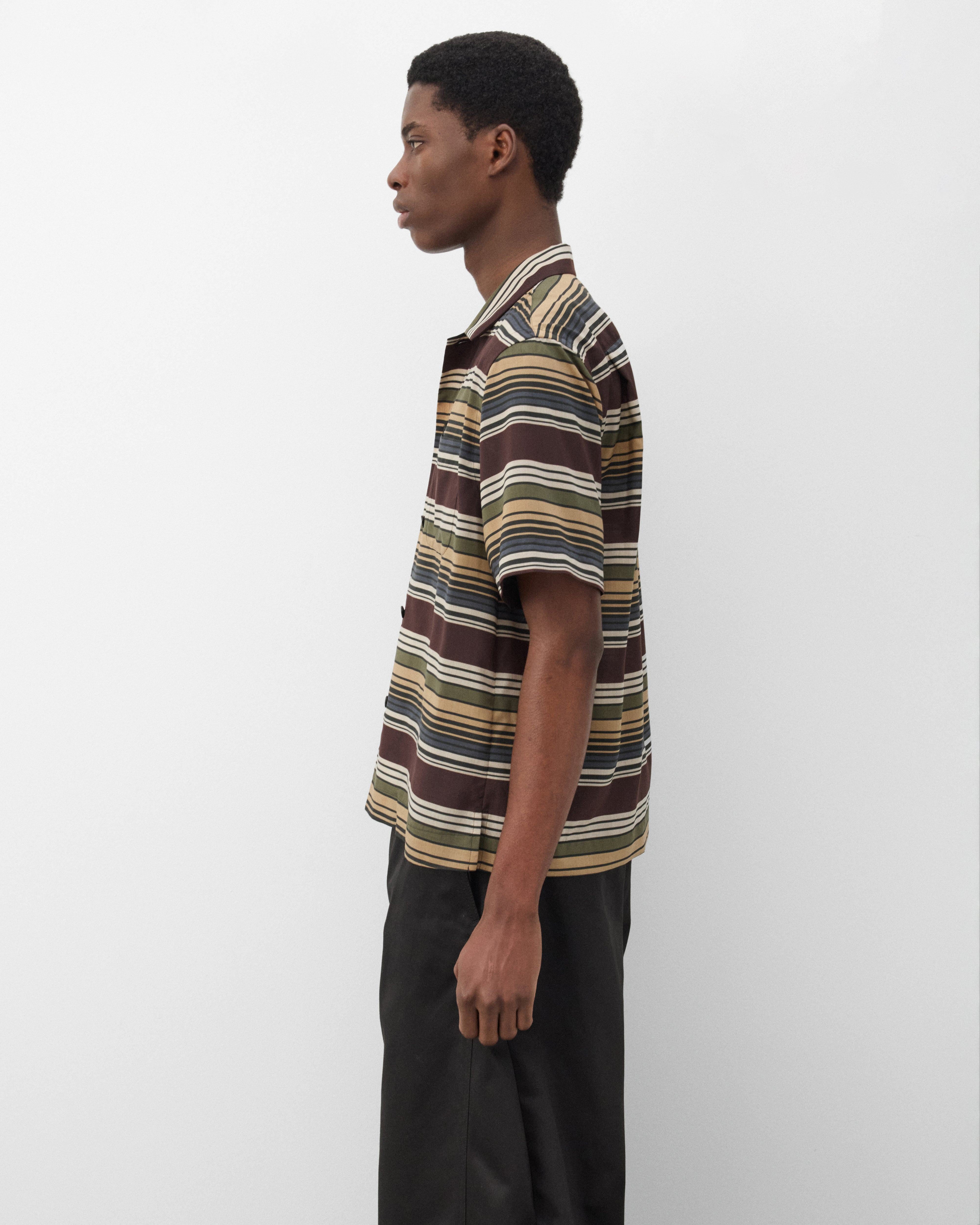 Sacai: Men's Horizontal Stripe Shirt (Multi) | DSMNY E-SHOP