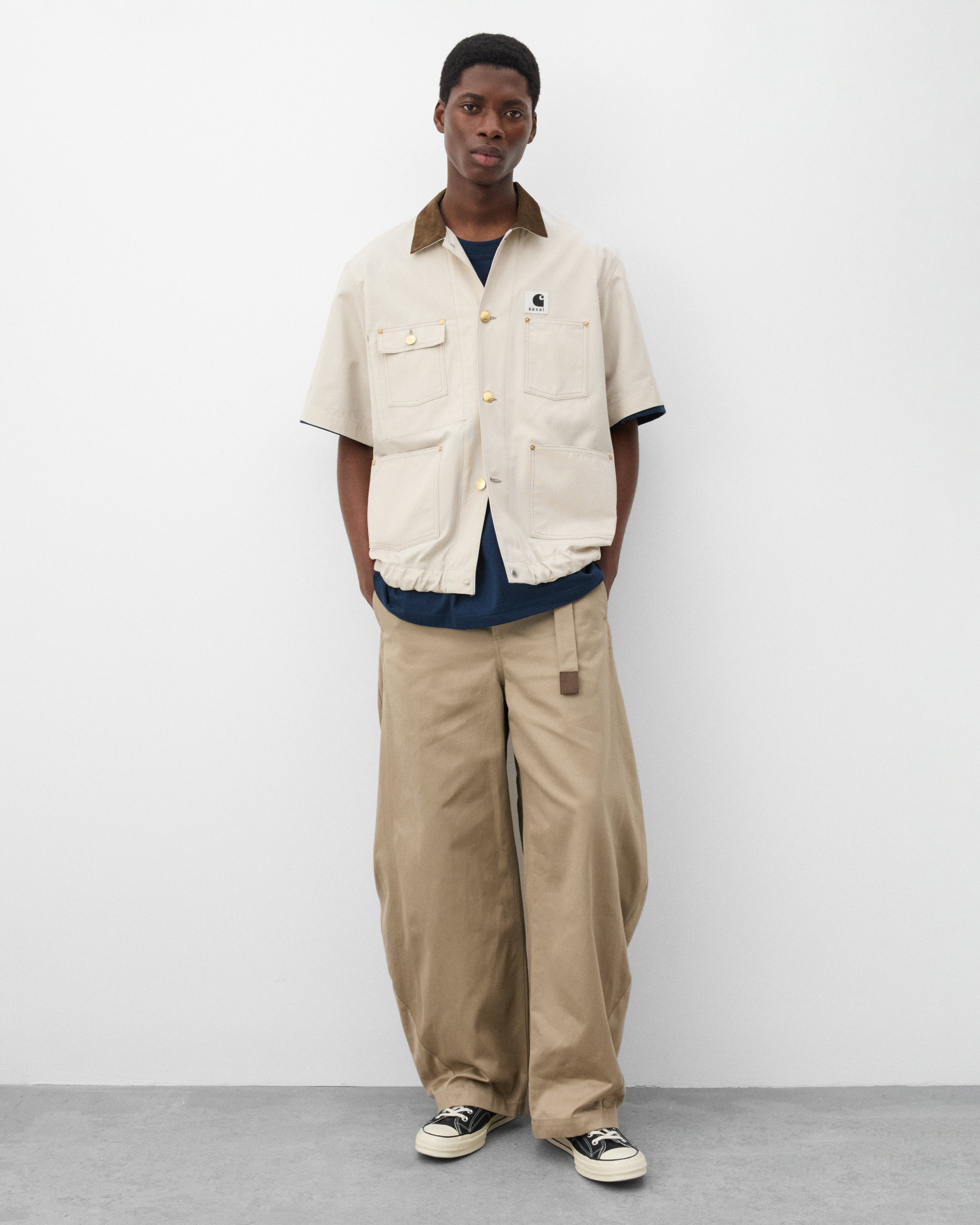 Sacai: Men's Carhartt WIP Cotton Jersey T-Shirt (Navy) | DSMNY E-SHOP