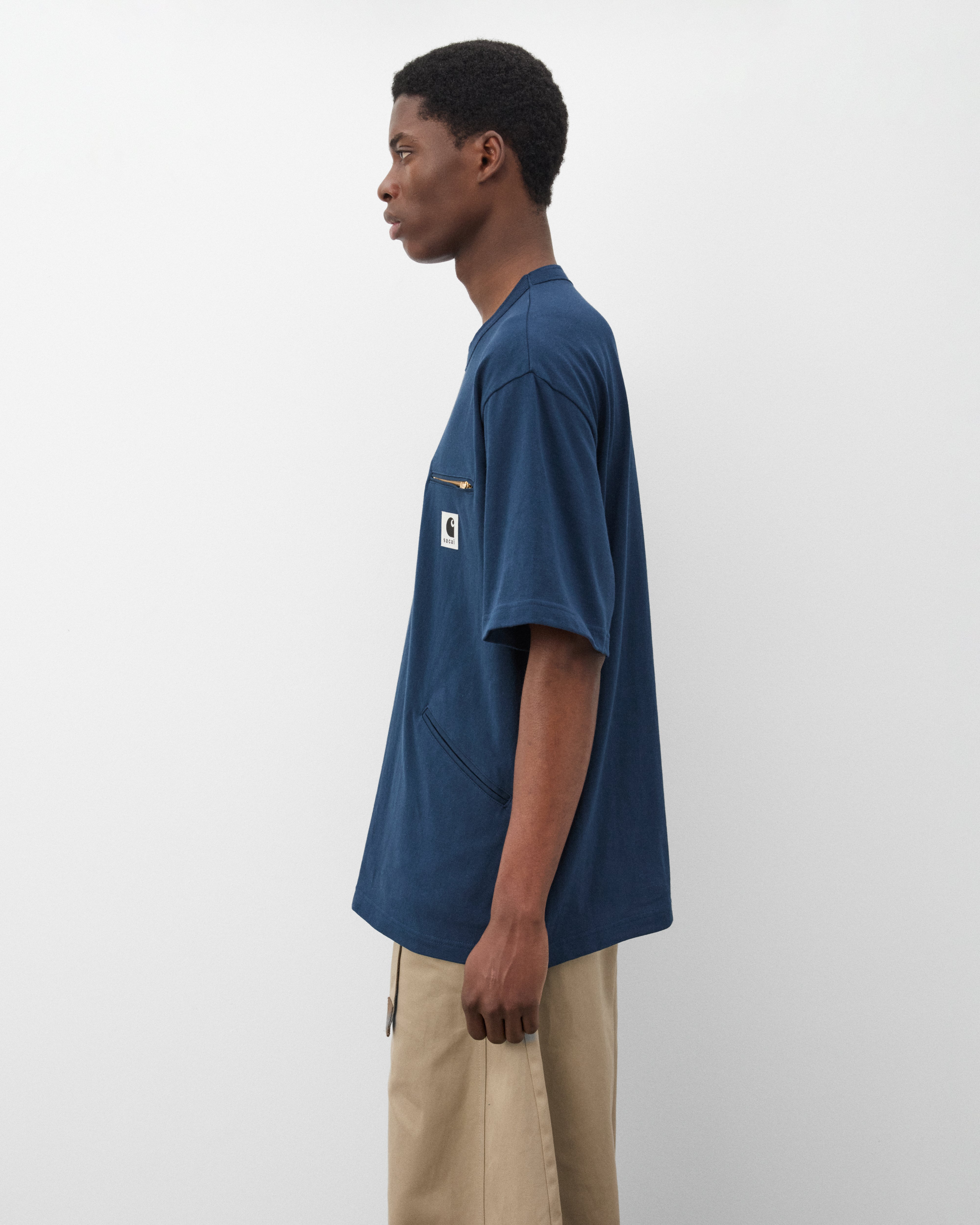 Sacai: Men's Carhartt WIP Cotton Jersey T-Shirt (Navy) | DSMNY E-SHOP