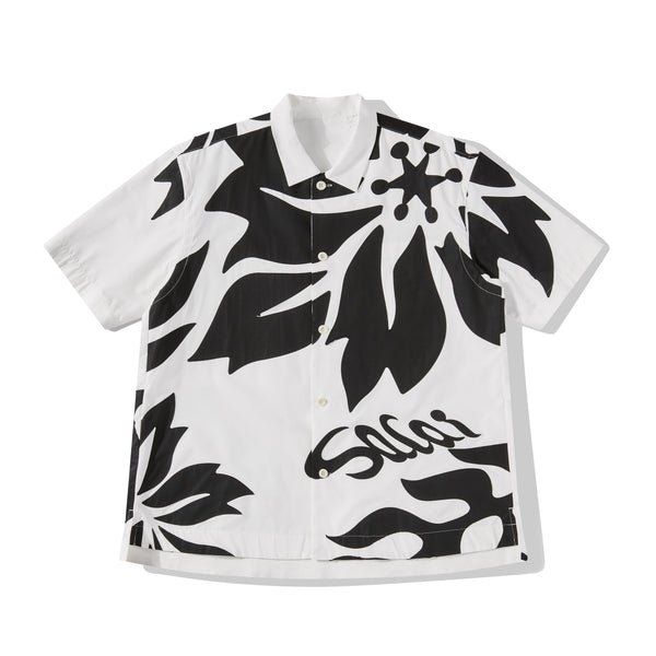 sacai - Men's Floral Short Sleeve Shirt - (Black/White)