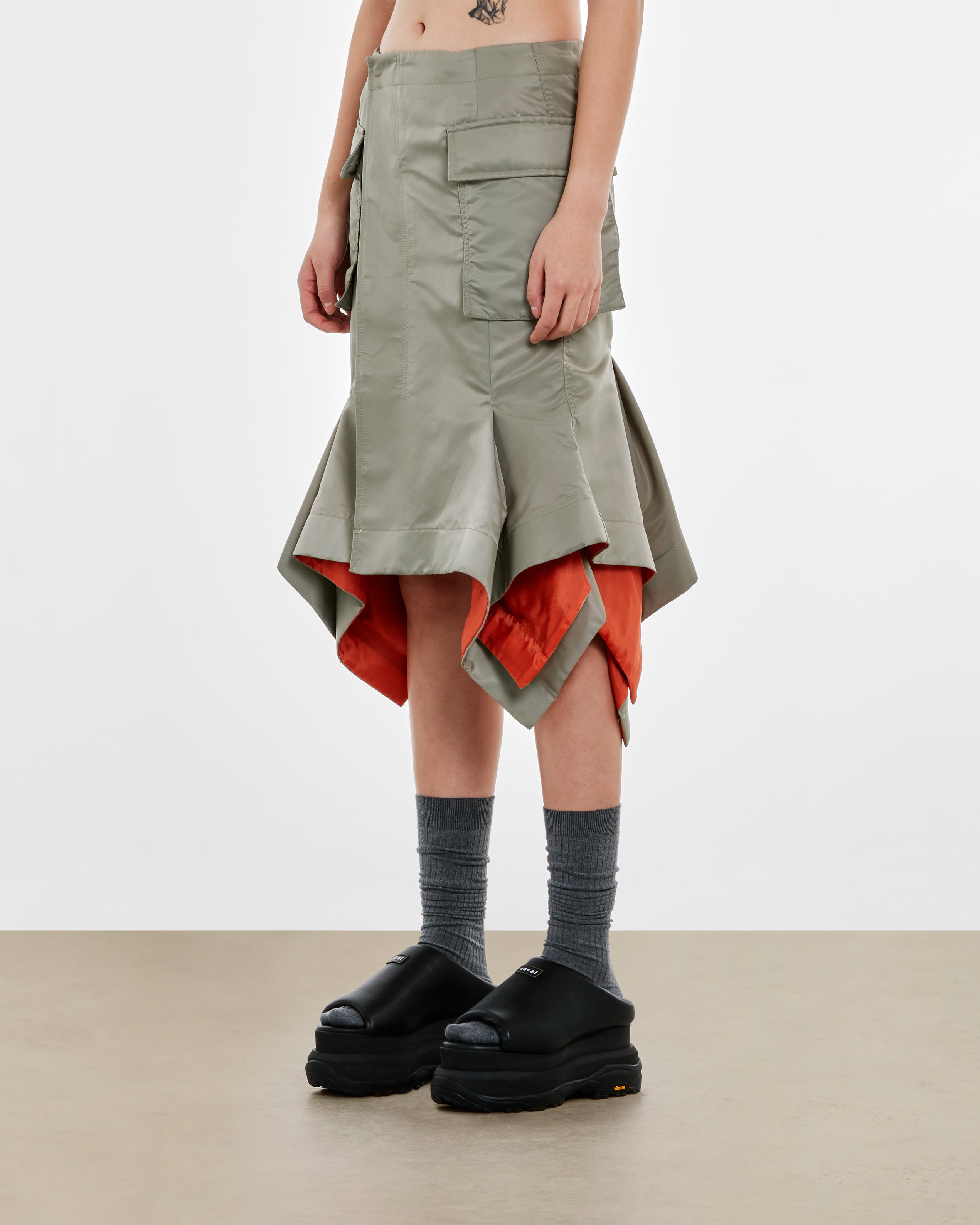 sacai - Women's Nylon Twill Skirt - (Khaki)