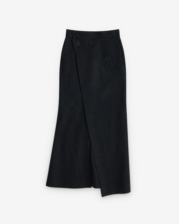 sacai - Women's Twist Seam Skirt - (Charcoal)