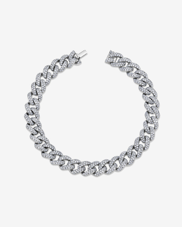 Shay - Women's Pave Medium Link Bracelet - (White Gold)