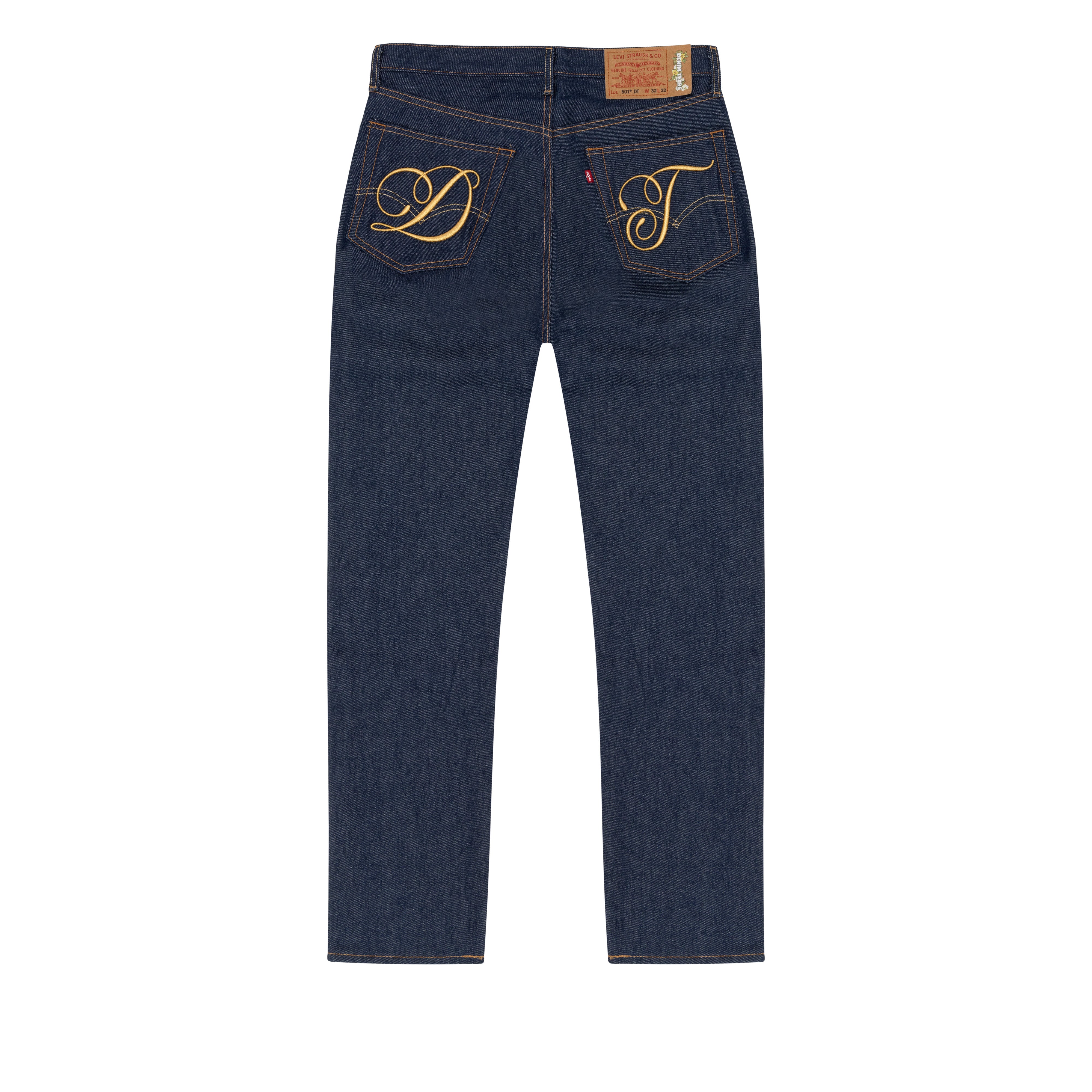 Denim Tears - DT Metallic Gold Script 501 - (Selvedge)