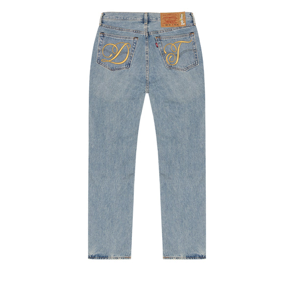 Denim Tears - DT Metallic Gold Script 501 - (Light Wash)