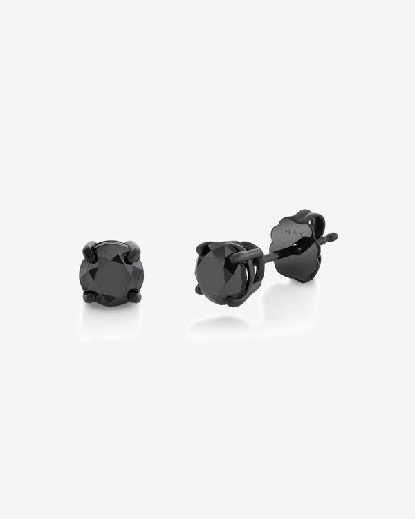 Shay - Women's Round Studs - (Black Gold)