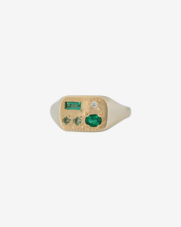 Seb Brown - Women's Slim Tablet Ring - (Yellow Gold)
