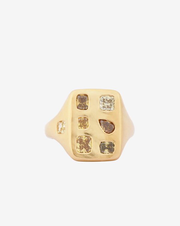 Seb Brown - Women's Florentine Segment Ring - (Yellow Gold)