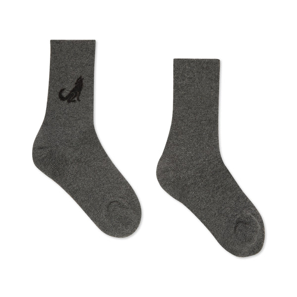 Sky High Farms Workwear - Wolf & Sheep Embroidered Socks Knit - (Grey)