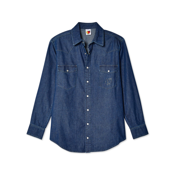 Sky High Farm Workwear - Unisex Logo Denim Shirt - (Blue)