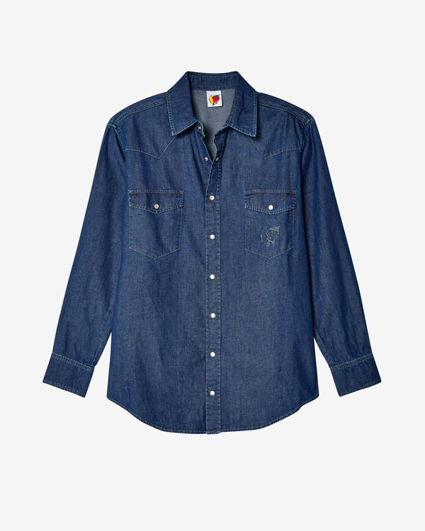 Sky High Farm - Unisex Logo Denim Shirt - (Blue)