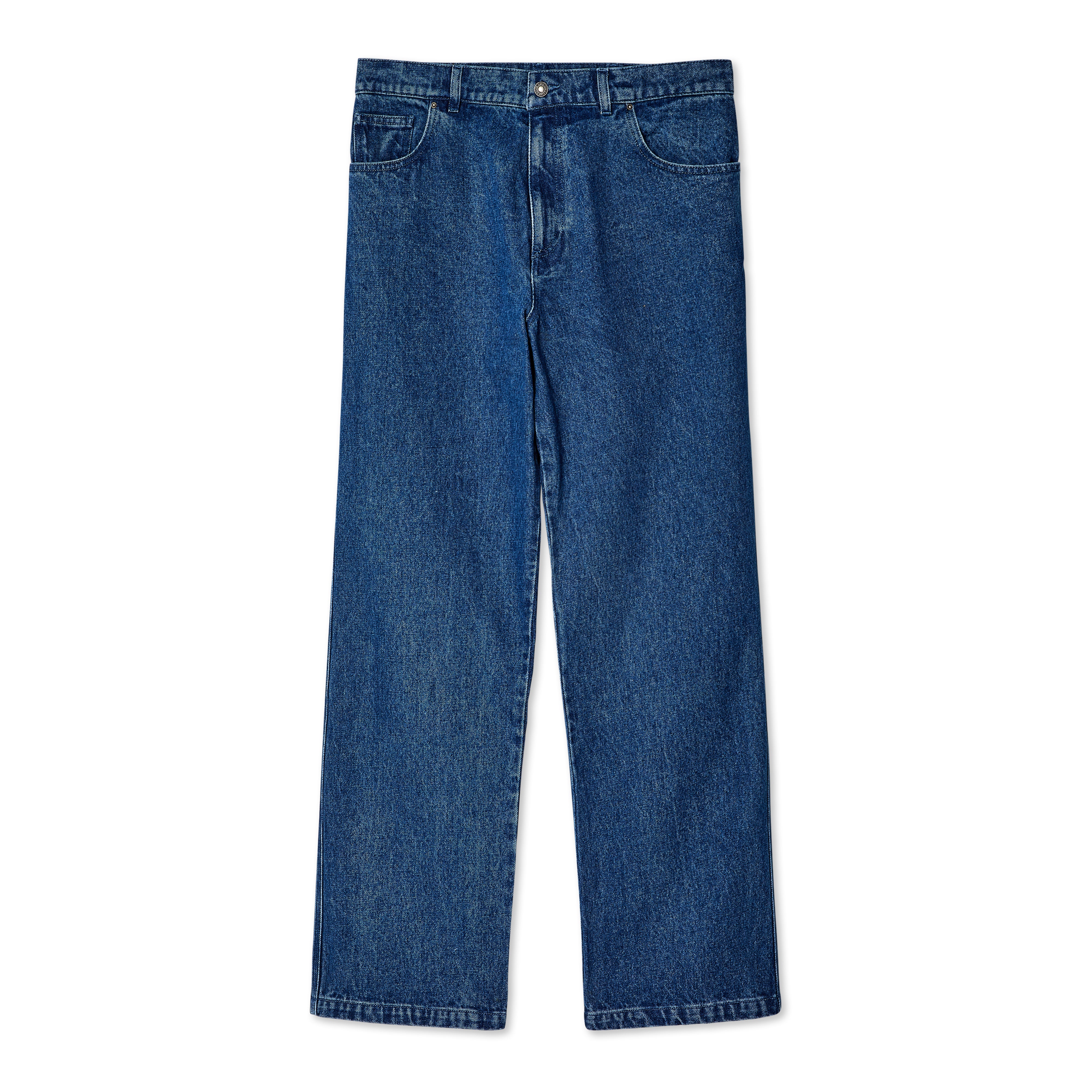 Men Mid Blue Denim Utility Workwear pants Cordura Knee Reinforcement  Trouser -