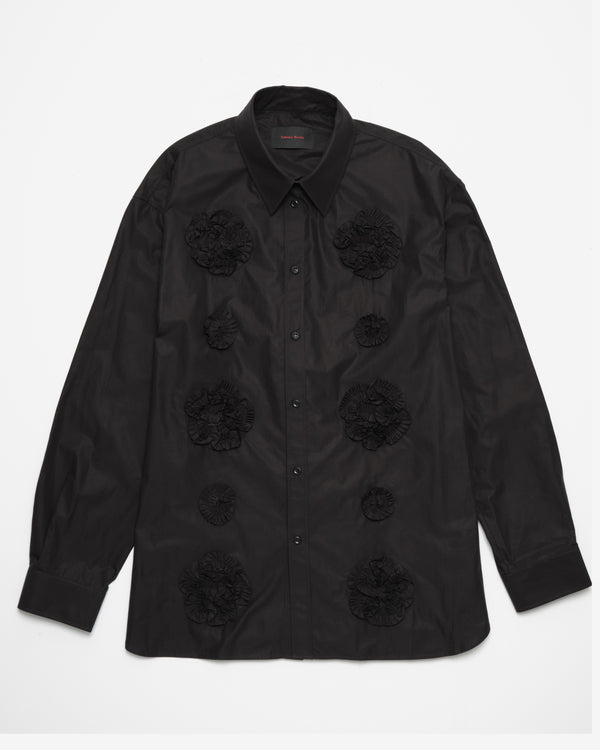 Simone Rocha - Men's Frill Flower Easy Shirt - (Black)
