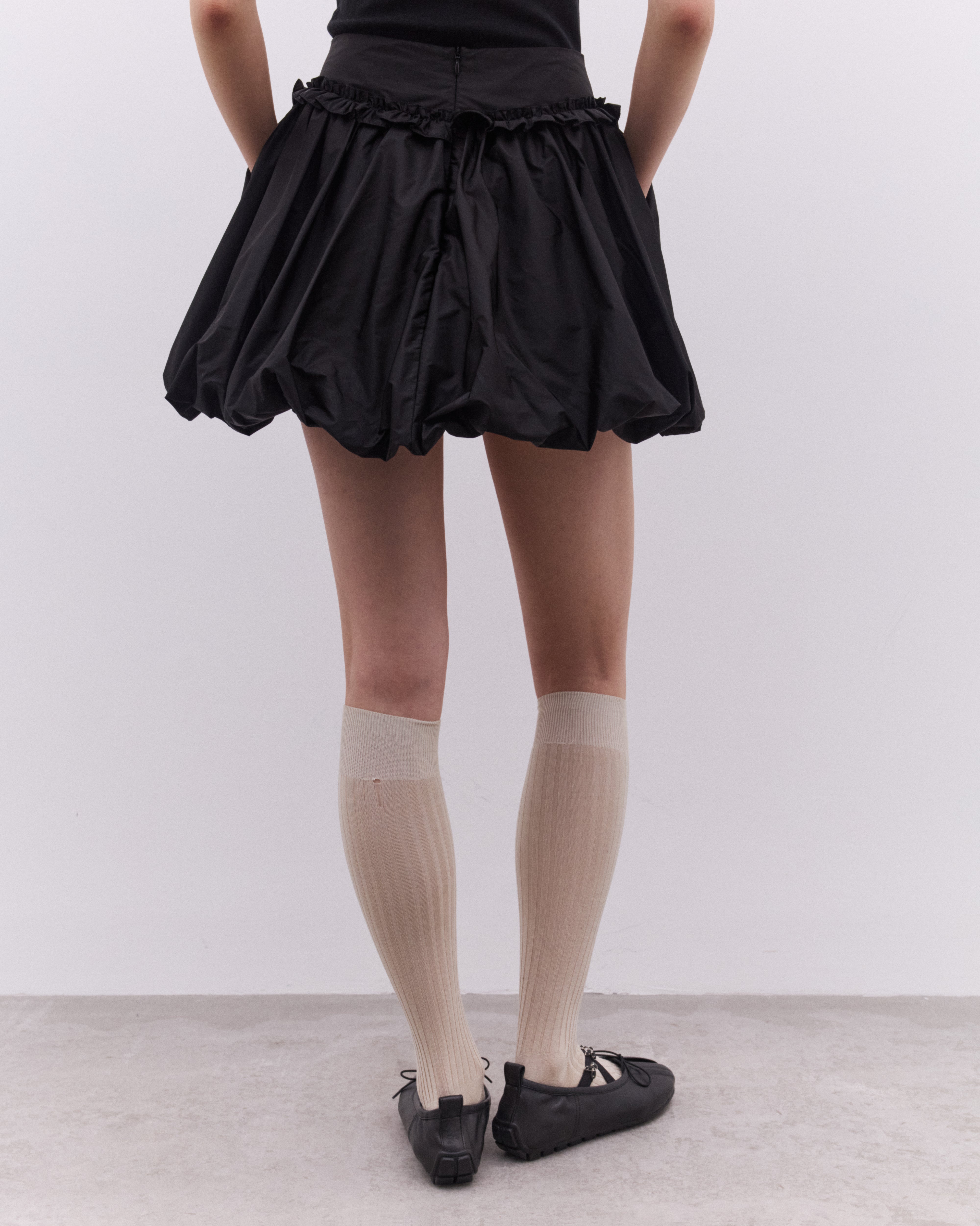 Simone Rocha: Women's Bubble-Hem Mini Skirt (Black) | DSMNY E-SHOP