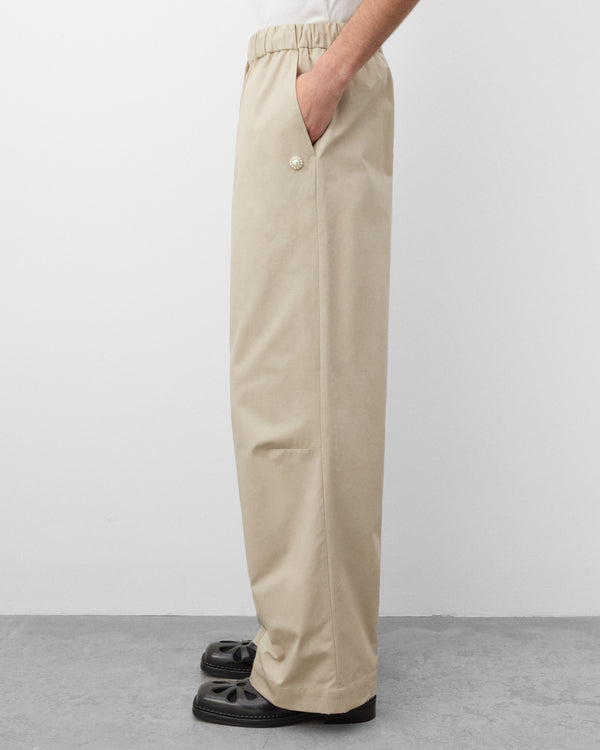 Simone Rocha - Men's Elasticated Knee Pleat Trouser - (Stone)