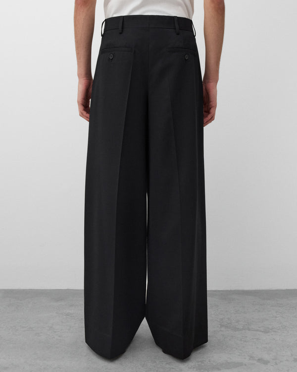 Simone Rocha - Men's Wide Leg Belt Loop Tab Trouser - (Black)