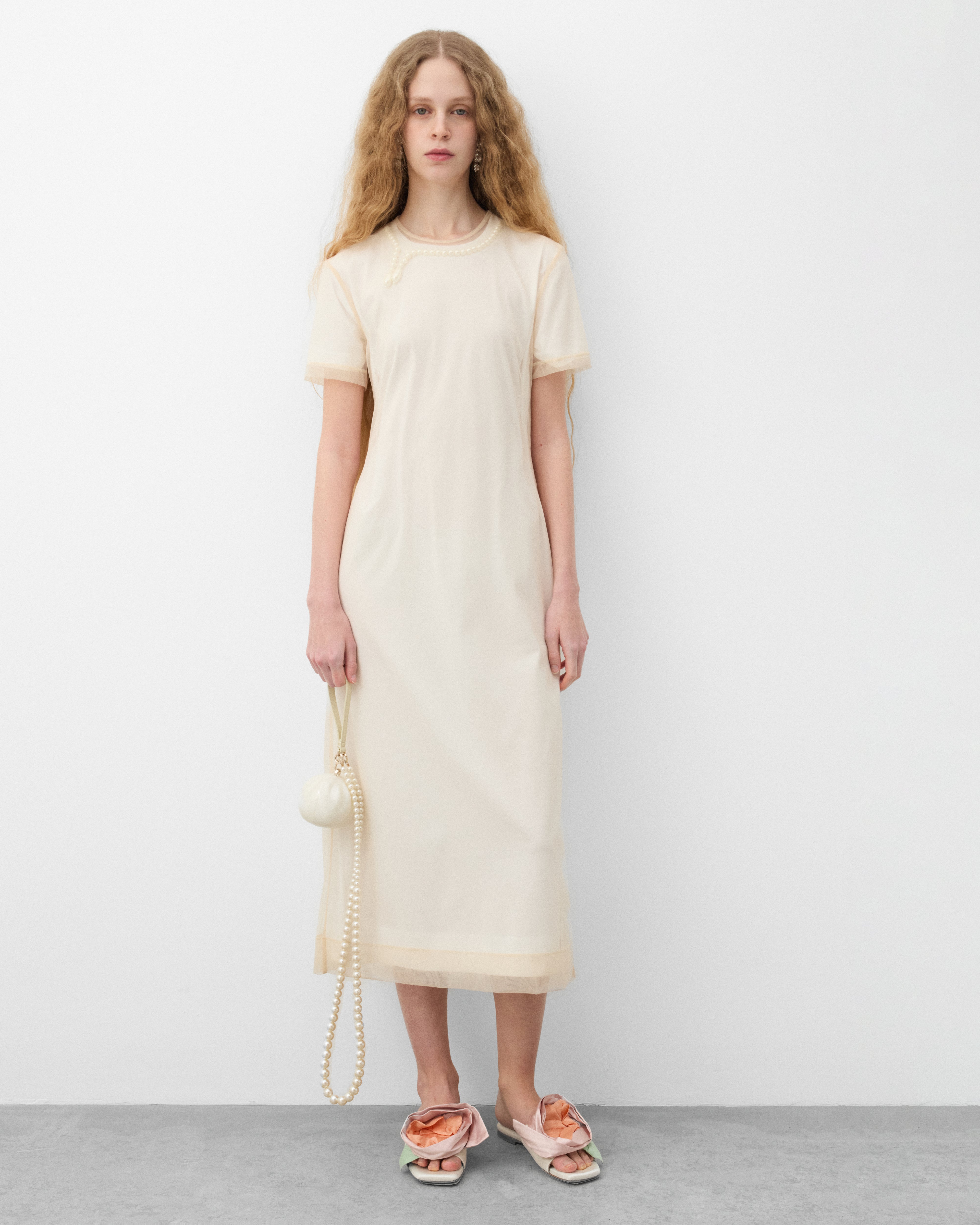新品未使用SIMONE ROCHAリボンカットソー IVORY サイズM Simone Rocha: Women's Layered Liquid Dress (White/Nude) | DSMNY E-SHOP