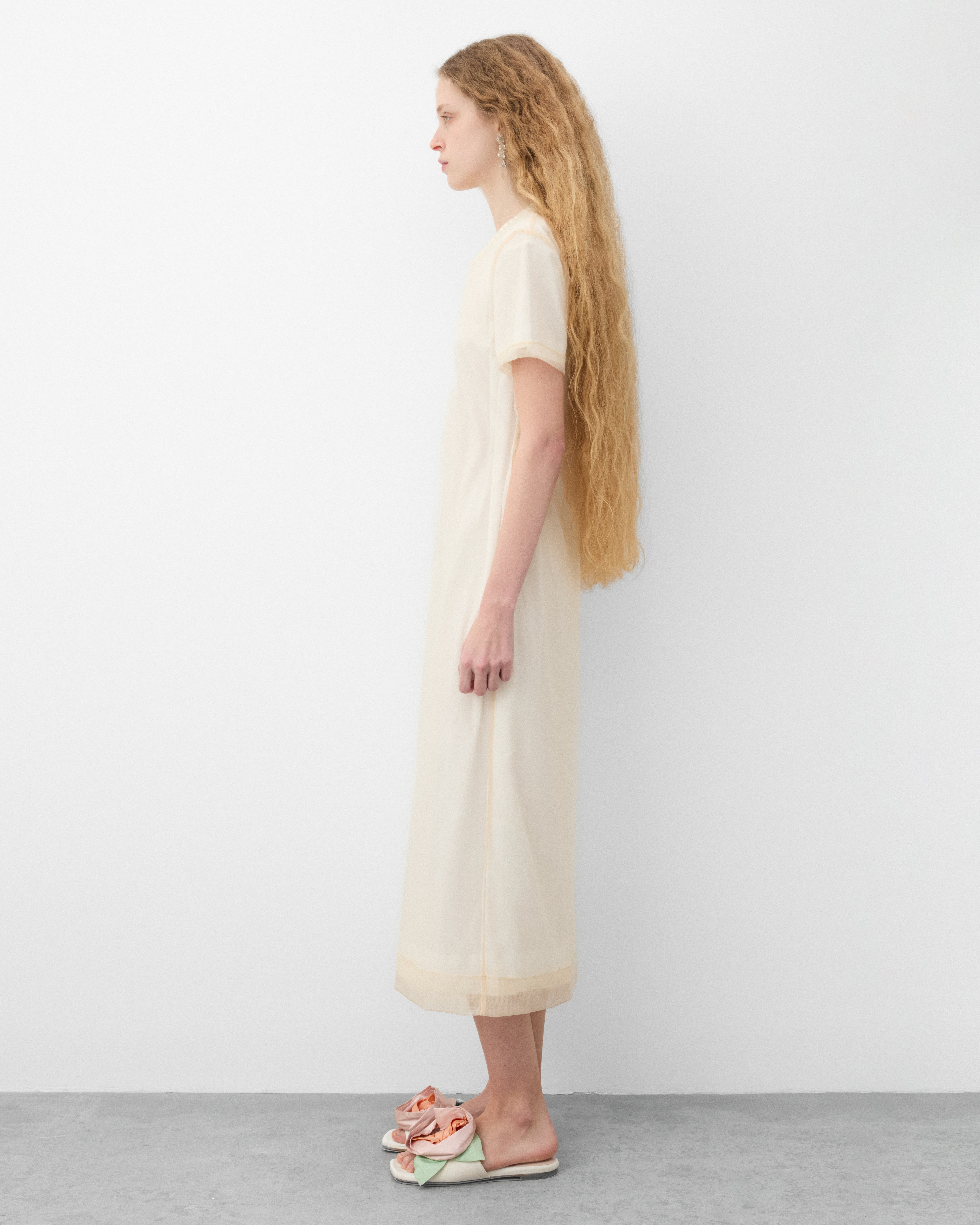 Simone Rocha: Women's Layered Liquid Dress (White/Nude) | DSMNY E-SHOP