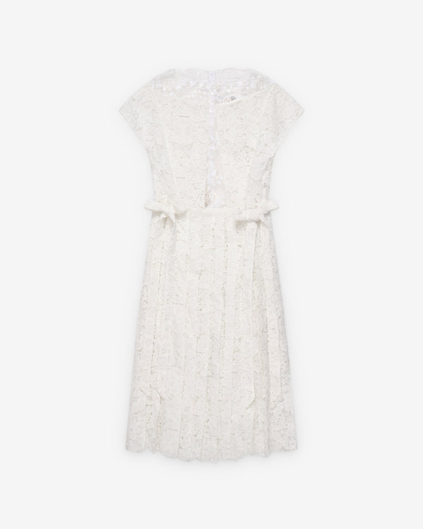 Simone Rocha - Women's Pleated Sheer Panel Flare Dress - (Ivory)