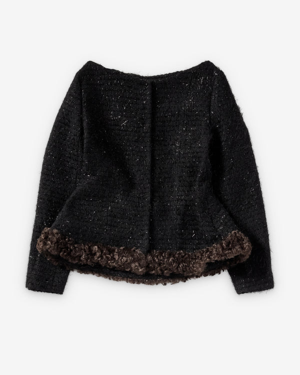 Simone Rocha - Women's Round Sculpt Faux Fur Bustle Jacket - (Black/Brown)