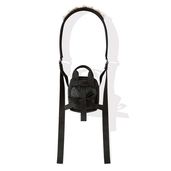 Simone Rocha - Women's Beaded Mini Bow Crossbody Bag - (Black/Pearl)