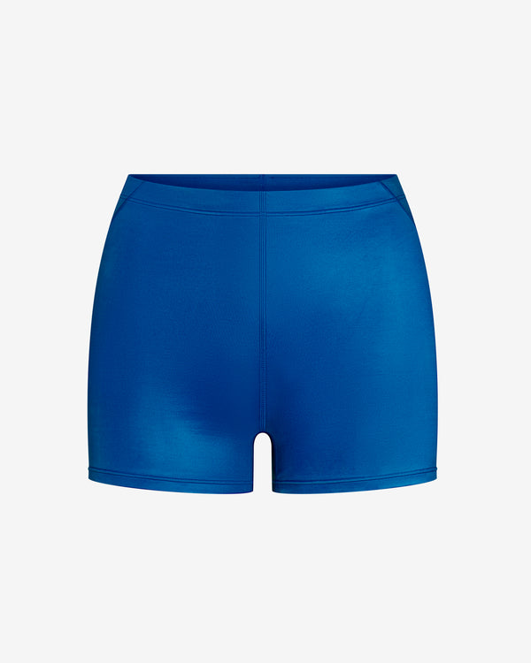 NikeSKIMS - Women's Mid-Rise 2" Satin Shine Boyshorts with Drawcord - (Cobalt)