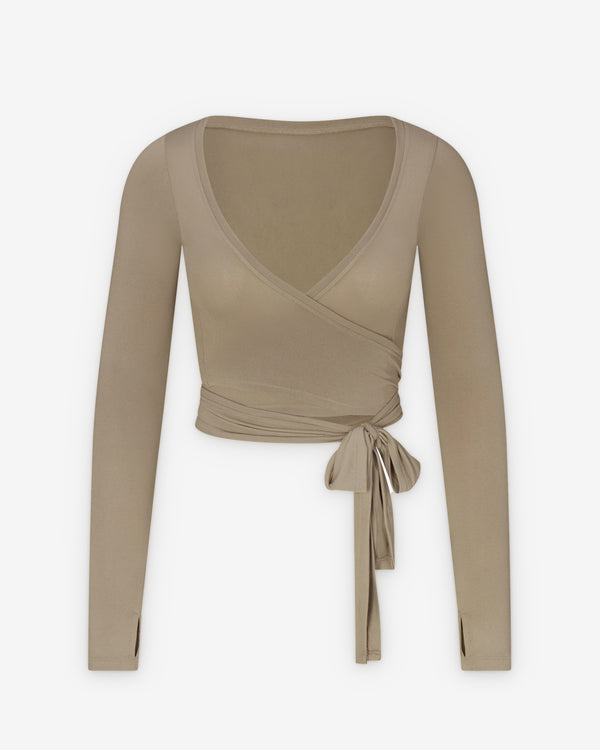 NikeSkims - Women's Stretch Knit Seamless Ls Wrap Top - (Dune)